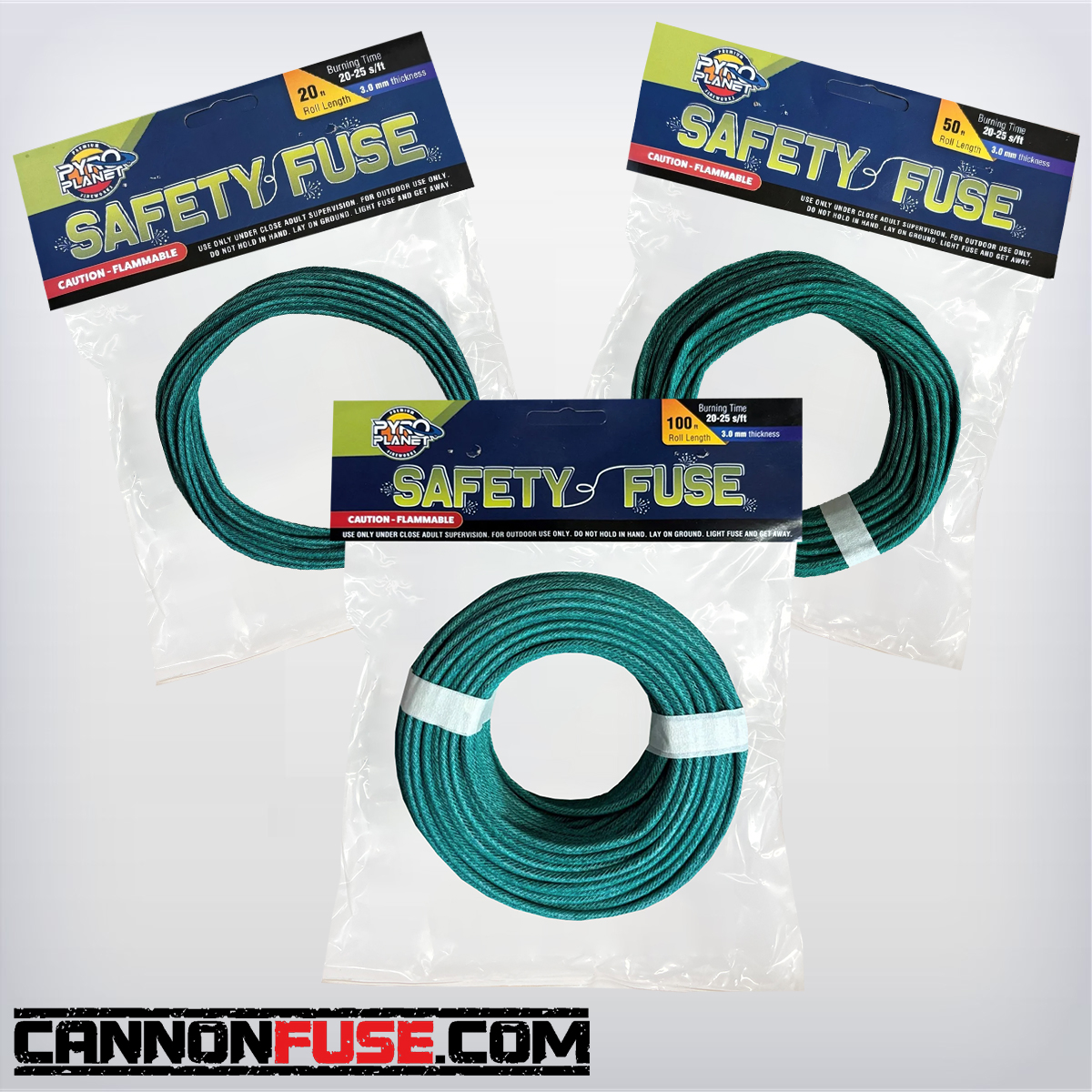 CannonFuse.com > Cannon Fuse > 3MM (20-25 sec/ft) Safety Fuse