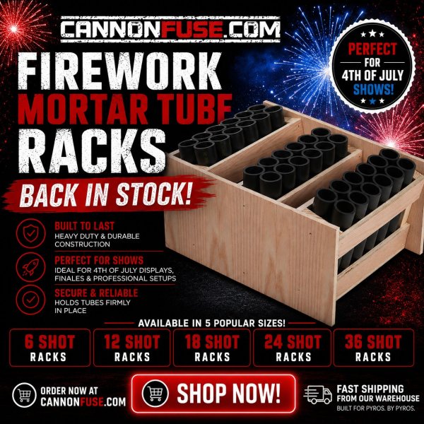 CannonFuse.com > Firework Mortar Tubes > Firework HDPE Mortar Racks